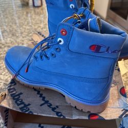 Timberland premium 6 inch waterproof boot, bright blue new book