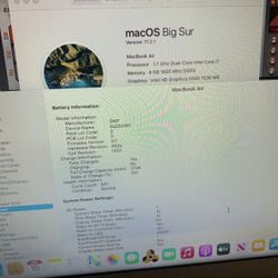 MacBook Air 13” i7 8GB w/Midi Controller Big Sur