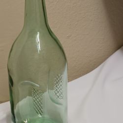 GREEN GLASS LARGE BOTTLE 