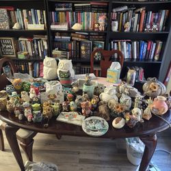 Ceramic And Glass Owls, Fall Decor