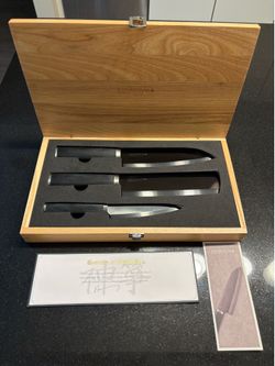 Kamikoto Kuro Knife Set + Ash Wood Storage Box