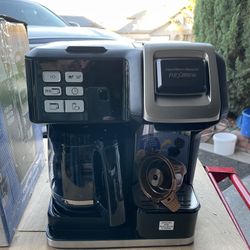 Hamilton Beach FlexBrew Trio 2-Way Single Serve Coffee Maker & Full 12c Pot, Compatible with K-Cup Pods or Grounds, Combo, Silver