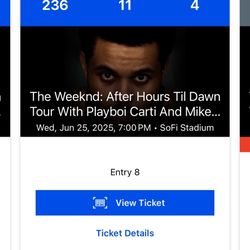 The Weeknd Tickets - After Hours - Wed, Jun 25, 7pm SOFI Stadium