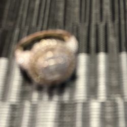 14K Ring With Moissanite Diamonds