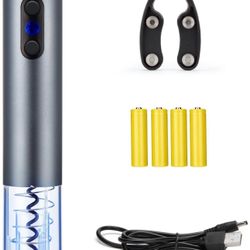 Electric Wine Opener Set W/ Rechargeable Batteries- Automatic Electric Wine Bottle Corkscrew Opener W/ Foil Cutter for Wine Lover / Gift Kit ,