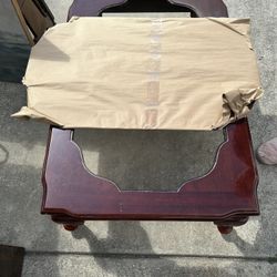 Wooden Coffee Table with Glass 