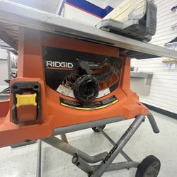 Rigid Table Saw With Stand 15 Amp Corded 10 In