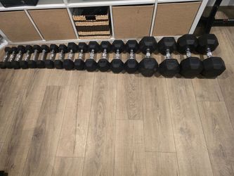 Set of Rubber Coated Hexgonal Dumbbells (2-50)