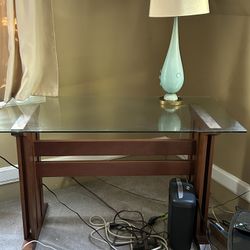 Scandinavian Style Glass Top Desk/table