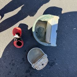 Horse troughs , (2) and 2 little rubber anklets for a horse.