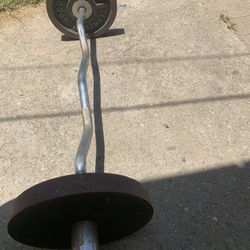Curl Bar With Weights 