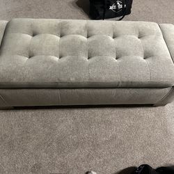 Grey Ottoman Storage Bench