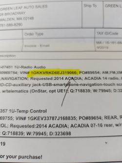 Radio for 2014 GMC Acadia