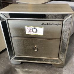 Champagne Mirrored Nightstand Brand New In Box 