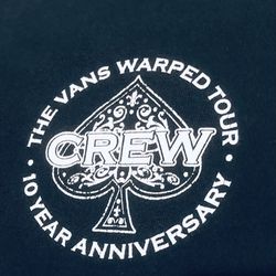 2004 Vans Warped Tour CREW T Shirt 10 Year Anniversary 