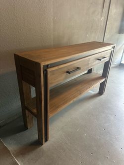 Industrial Wood and Metal Console Table