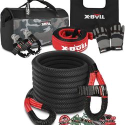 X-BULL Kinetic Rope Recovery Kit (34,000 LBS), Tow Starp, Heavy Gloves and Winch Damper