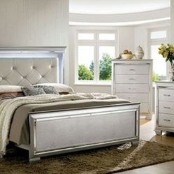 Brand New Silver Mirror 6pc King Size Bedroom Set  