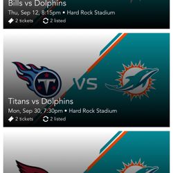 Club Level Miami Dolphins Tickets Whole Season Available 