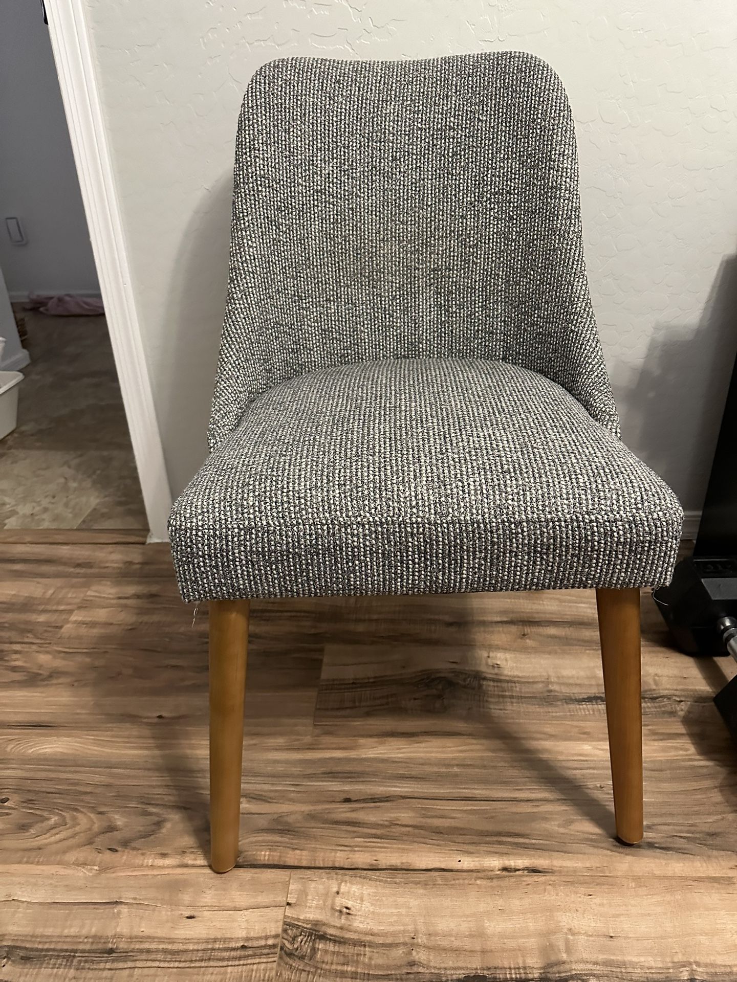 Gray Chair With Wooden Legs