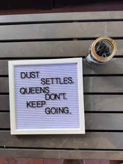 White Framed Felt Letter Board with Letters