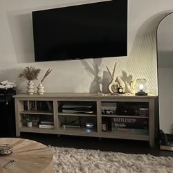 White Oak TV Stand For TVs Up To 78”