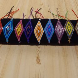  BRICK STITCH  DIAMOND GLASS BEADED BRACELETS  ( $8 EACH ) 