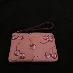 coach pink cherries wristlet