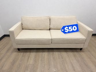 Cream upholstered two seat, Love Seat Sofa Couch