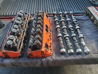 350 small block parts. Heads and cams