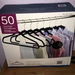 Brand New Non Slip Velvet  Flocked Hangers 50 Pack . New In Box 
