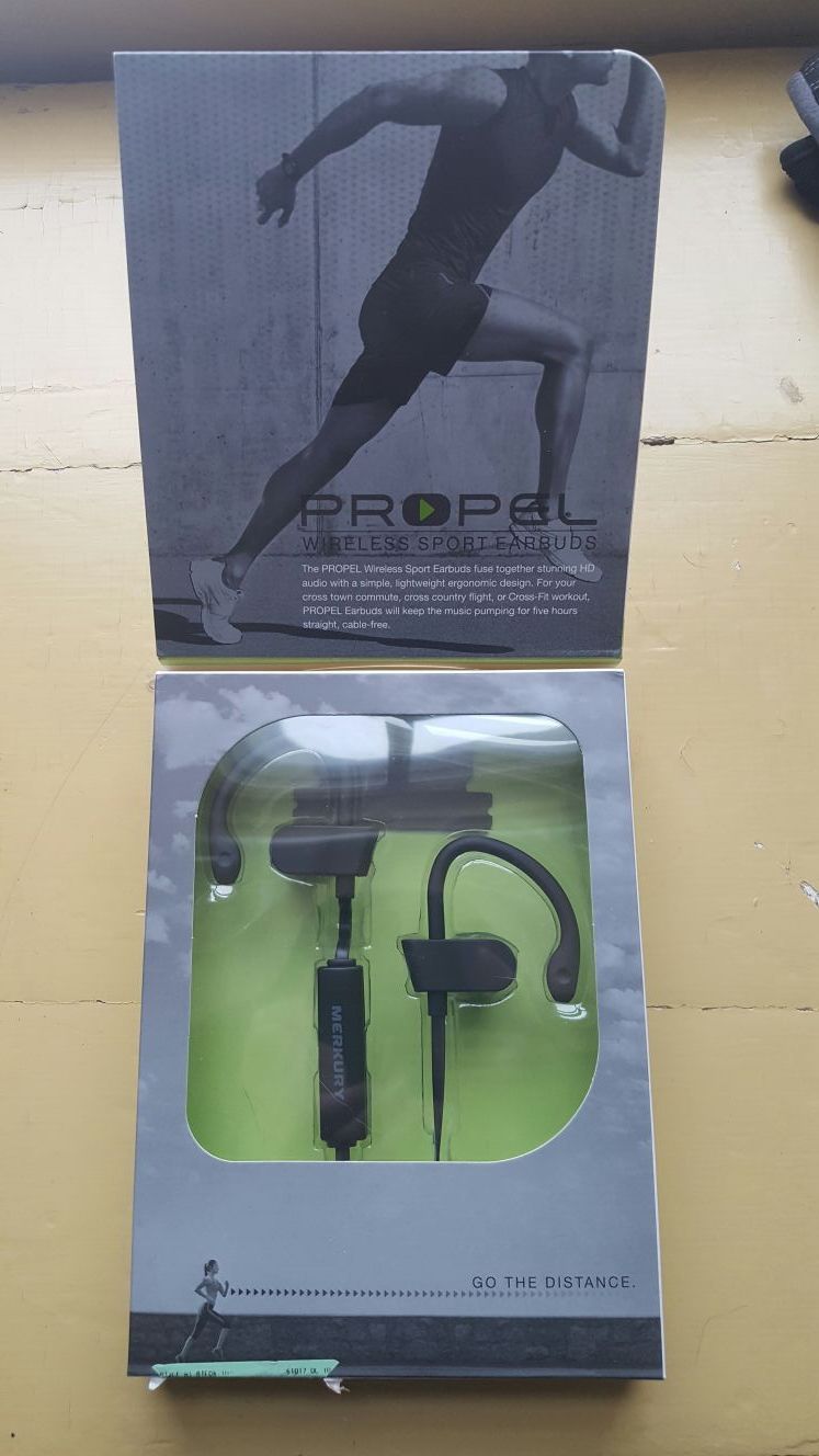 BRAND NEW IN BOX. Merkury Innovations Propel Wireless Sports Earbuds MI-BTE08-103 Earbuds with microphone