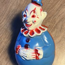 Vintage Clown Roly Poly Toy 70 years old Collectible Cute Fun 