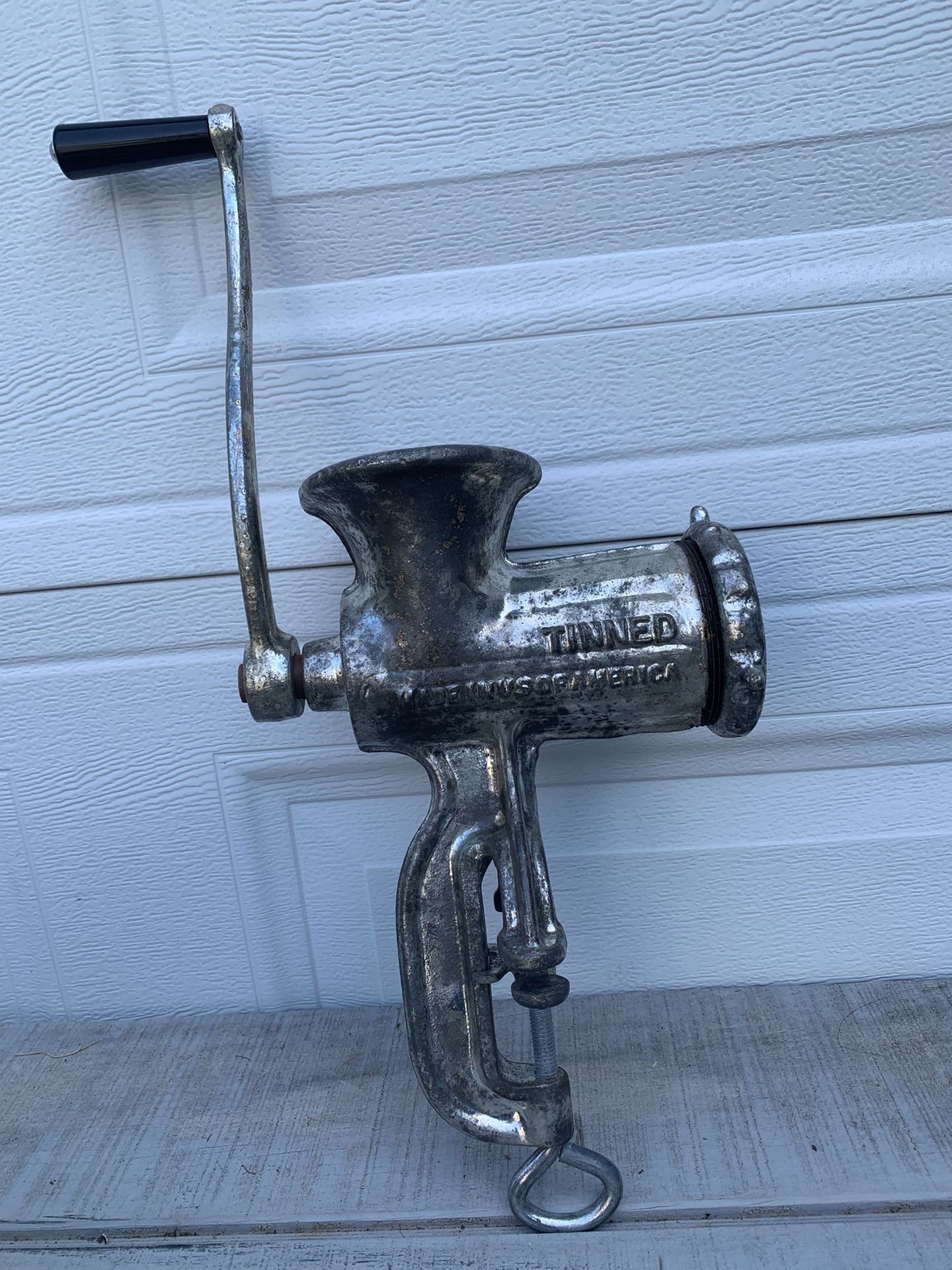 Vintage Enterprise No. 10 Tinned Cast Iron Hand Crank Meat Grinder USA – Complete