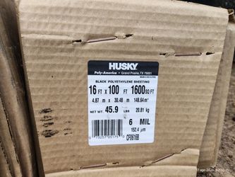 3 black polyethylene sheeting rolls