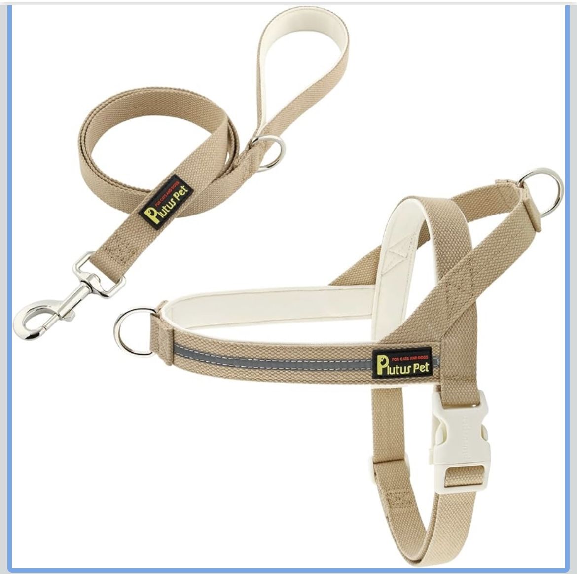 Plutus Pet Cotton Dog Harness and Leash Set Size M
