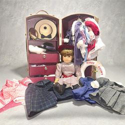 RARE Vintage 1990 American Girl Samantha Doll, Trunk , 11 Outfits w/ Accessories, Books & Extras