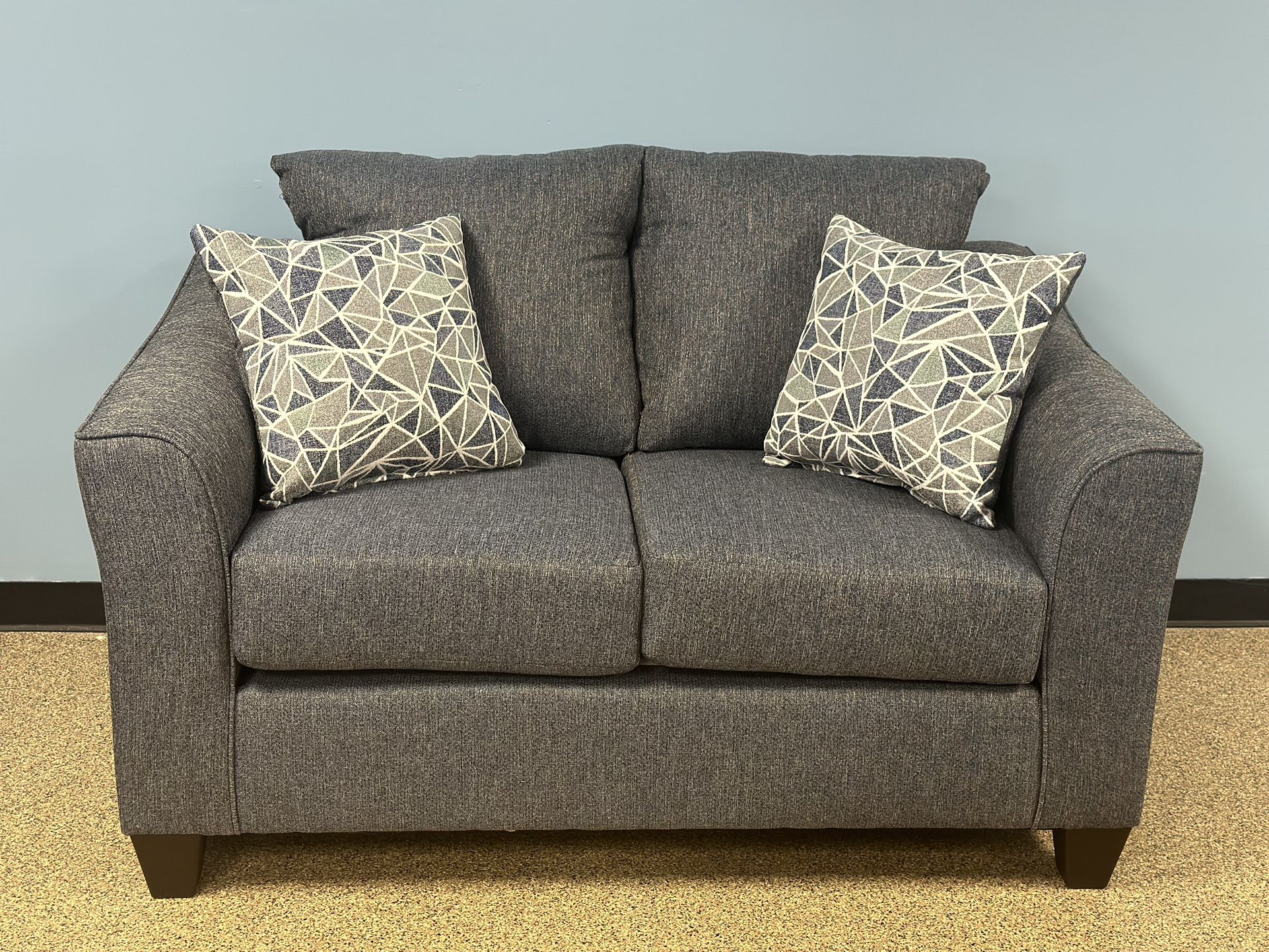 Brand New Blue / Gray Sofa Set