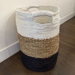 West Elm Woven Laundry Hamper Basket (Excellent Condition)