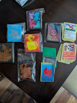 Pokemon cards and sleeves.