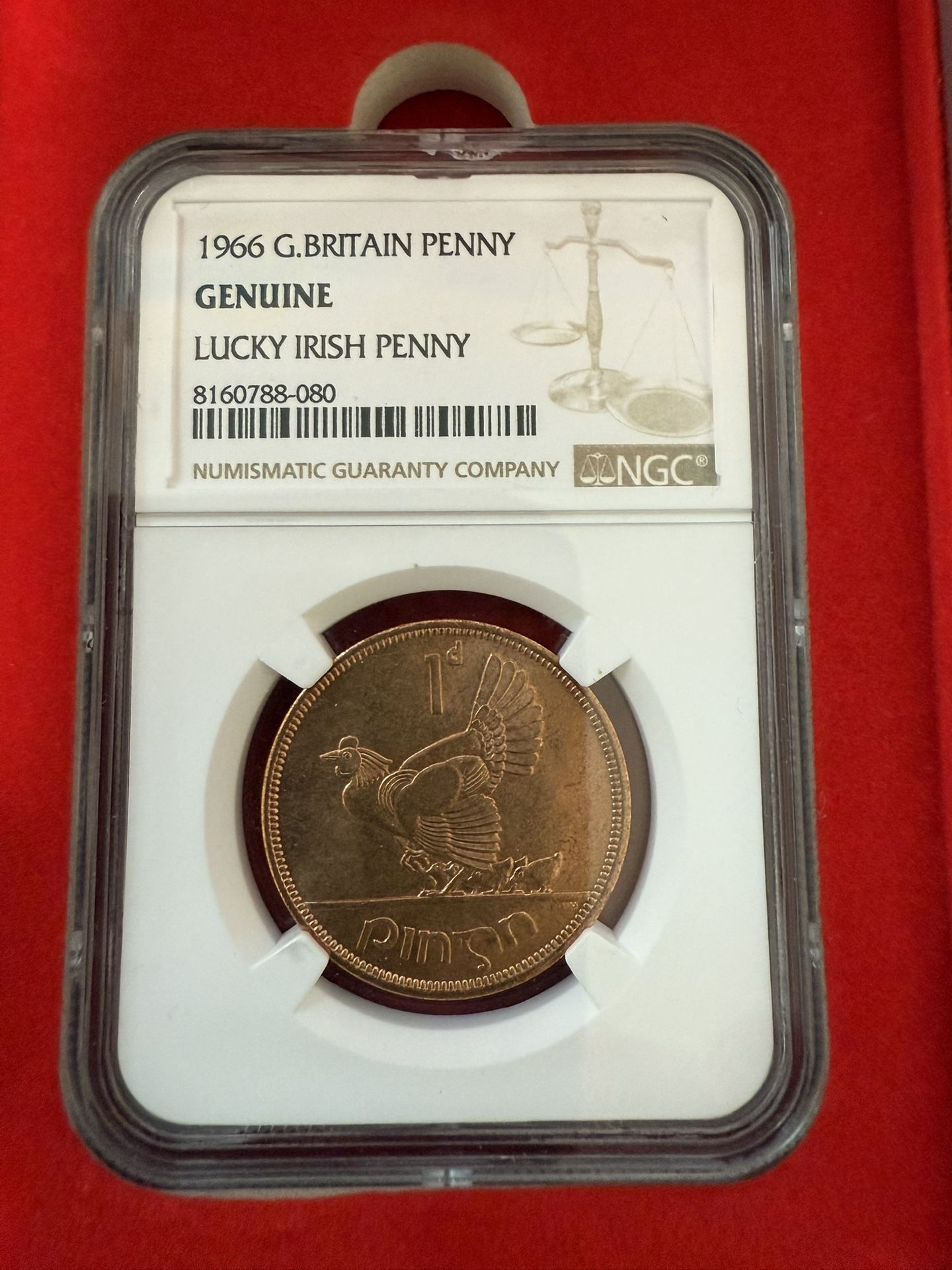 1966 Ireland 1p - NGC Genuine - Lucky Irish Penny - (x3)