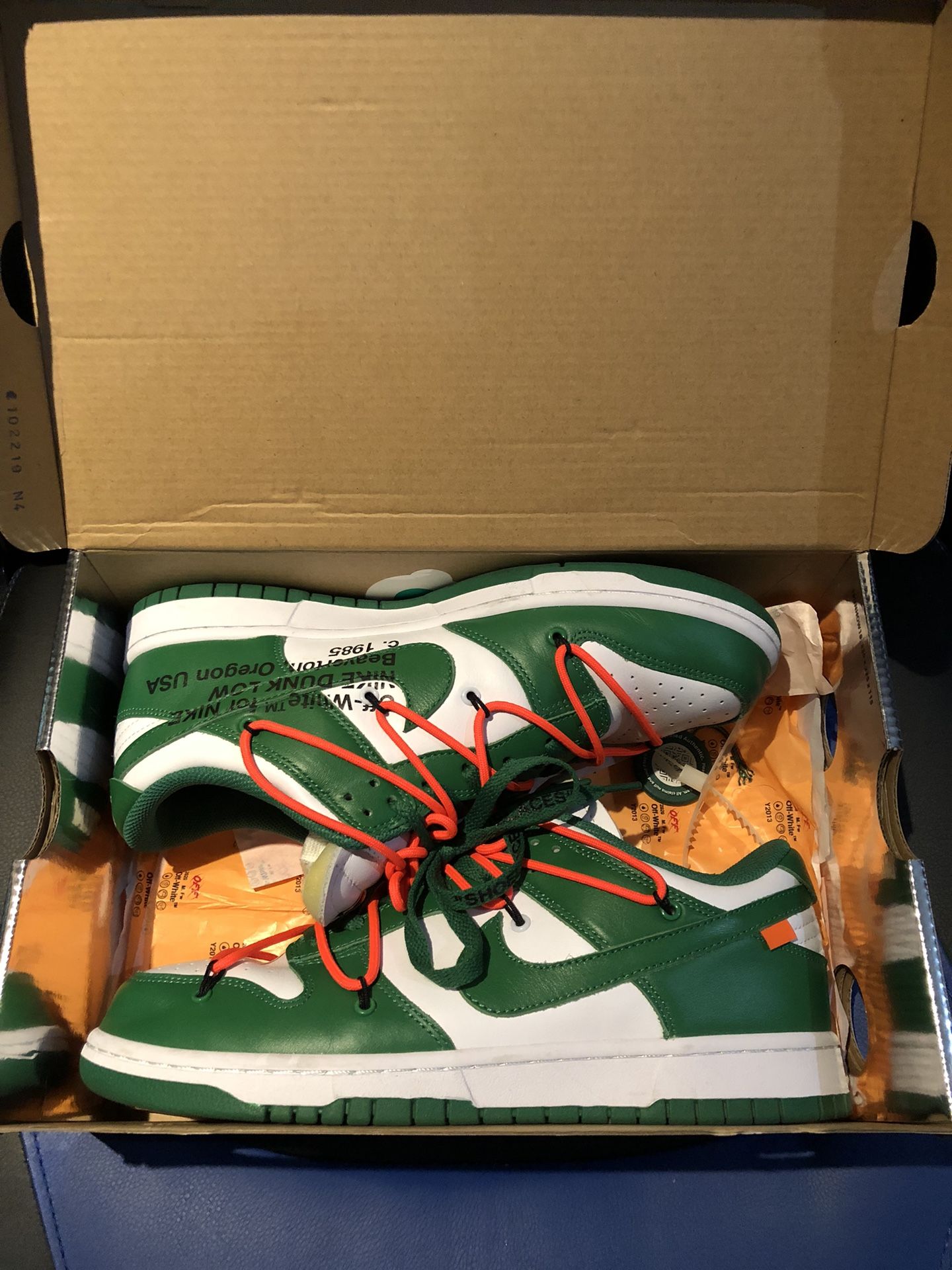 Nike Dunk Low Off White Pine Green 10.5