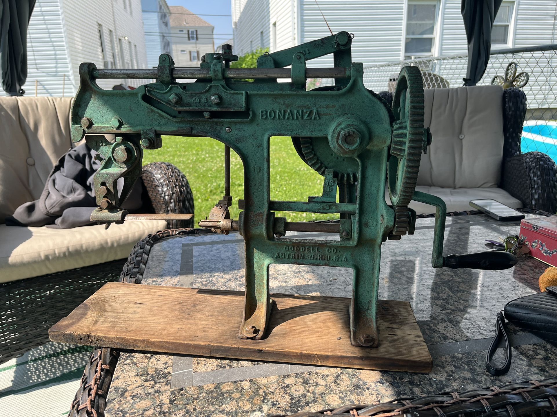 ANTIQUE GOODELL CO ANTRIM NH BONANZA INDUSTRIAL APPLE PEELER & CORER CIDER CABIN