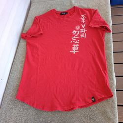 Avenue George V Paris T-Shirt Rhinestone Slim Fitted Tee XL Red Men's 