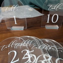 Acrylic Table Numbers Set