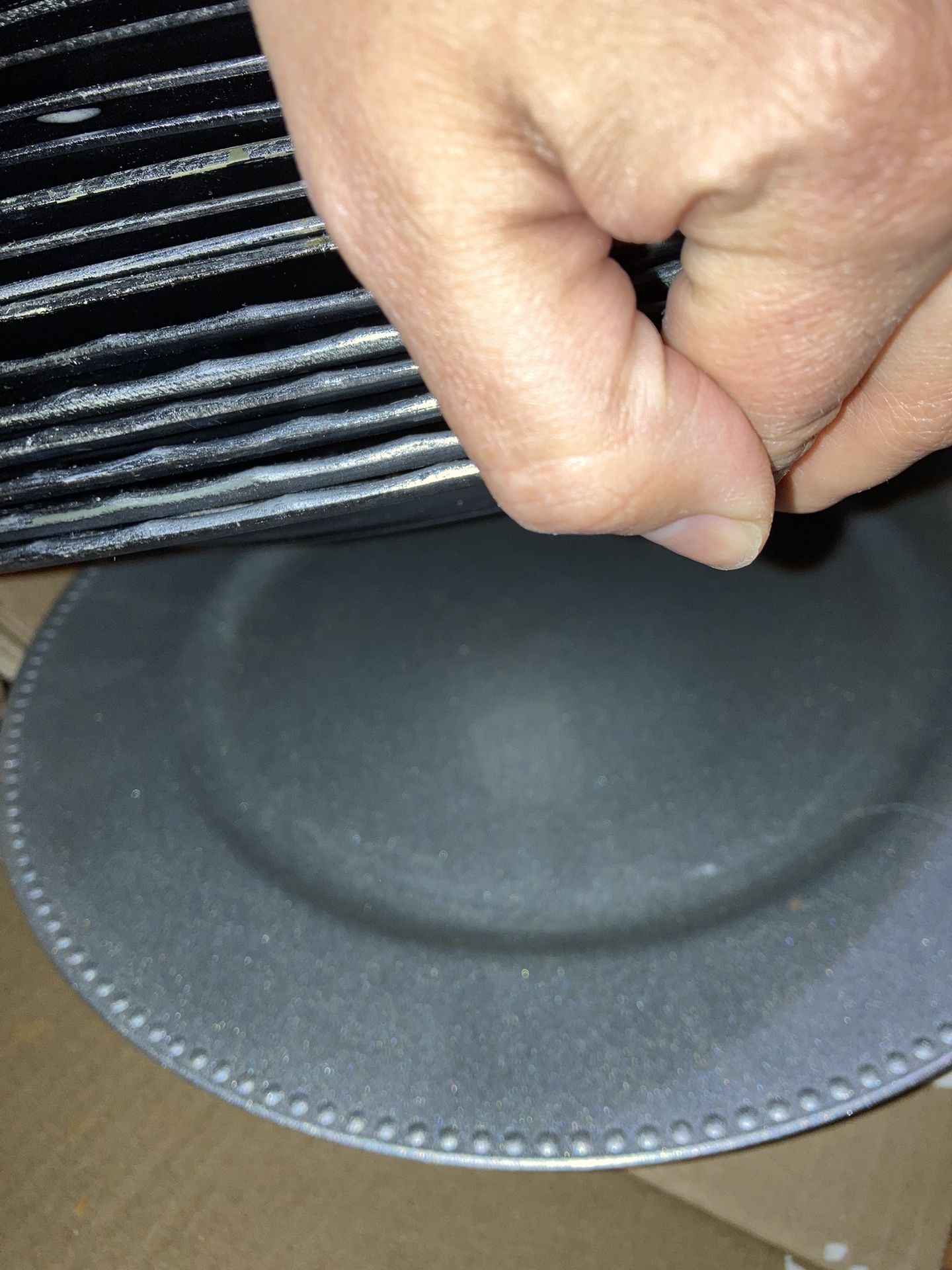 Charger Plates 25 For $10 Silver And Black