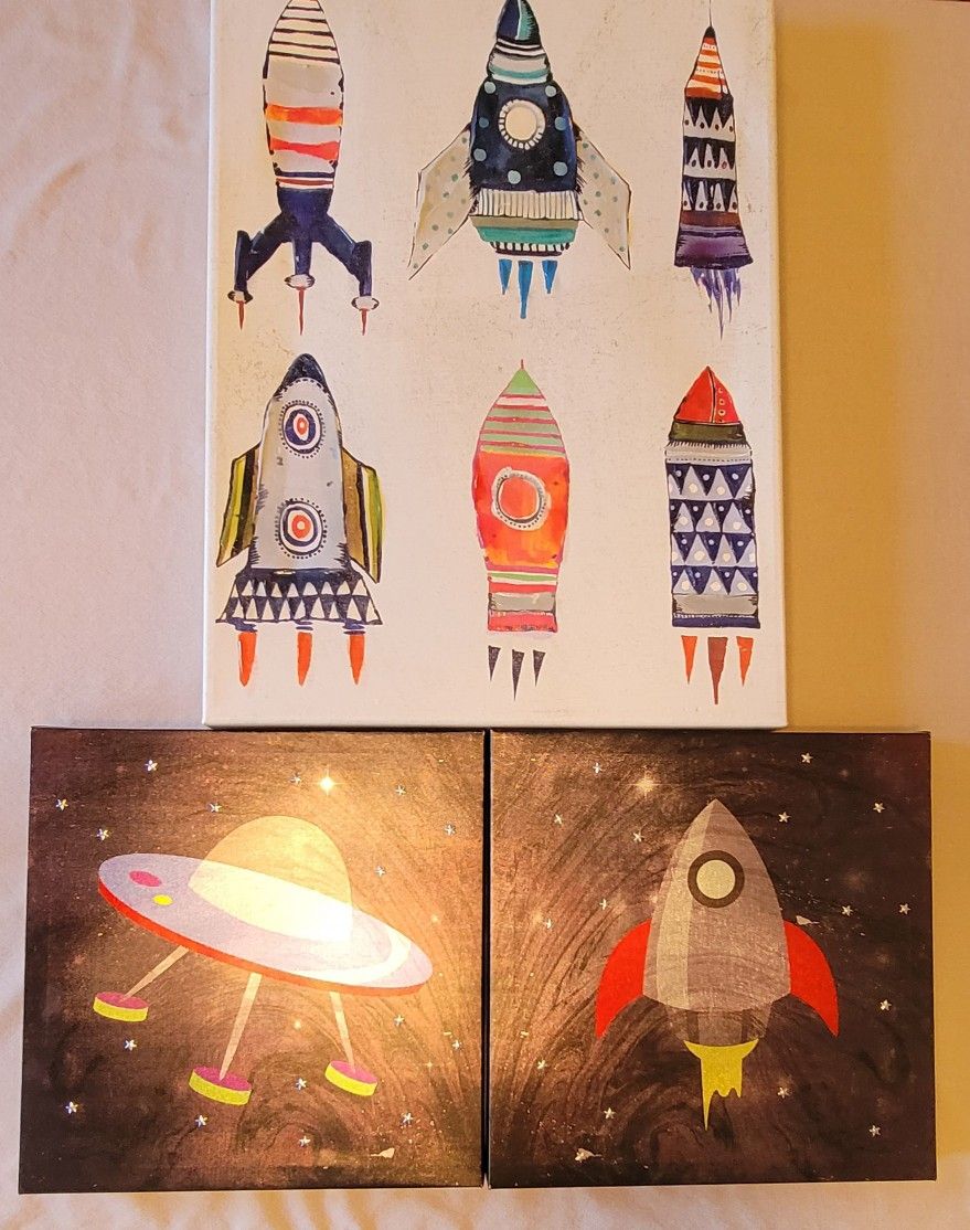 Decor Boys Prints Pictures Rocket Space Art