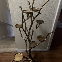 Beautiful Large Heavy Gold Cast Iron Tree Branch 7 Candle Holder 48" X 24" W Bronze Colour 