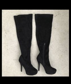 Black over the knee booties