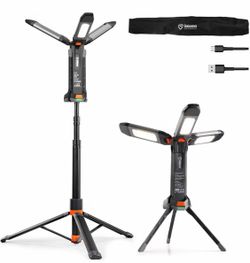 2026 Rechargeable Work Light w/ Stand — 4‑in‑1 Cordless LED, 700/1200/2200 Lumens